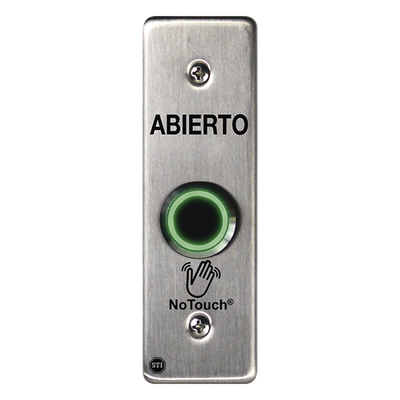 Botón de Salida NoTouch / Sensor IR / Acero Inoxidable 304 / Contacto Seco / LED Dual / Montaje Delgado 0.26″