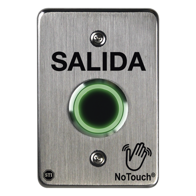 Botón de Salida No-Touch IR / Acero Inoxidable 304 Grado Médico / Contacto Seco C / LED Bicolor / 4.5 x 4.5 in