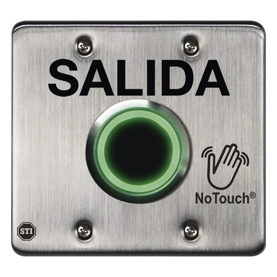 Botón de Salida NoTouch IR / Acero Inoxidable 304 / Salida Doble / Pestillo 0.5-20 s / LED Bicolor / Contacto Seco Tipo C