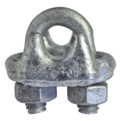 Nudo de Perro Abrazadera / Acero Forjado / Cable 3/16″ / Galvanizado Inmersión en Caliente / Torque 15 N.m