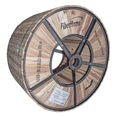 Cable Fibra Óptica Aérea ADSS / Monomodo G.652D / 96 Hilos / Span 200 m (656.2 ft) / Tracción 4500N / Cubierta HDPE Exterior