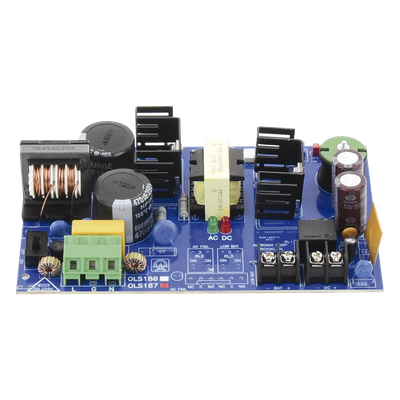 Fuente de Alimentación Tipo Tarjeta / Salida Seleccionable 12/24 VCC / 6 A / Entrada 115 VCA 50/60 Hz / Protección contra Sobretensión y Cortocircuito