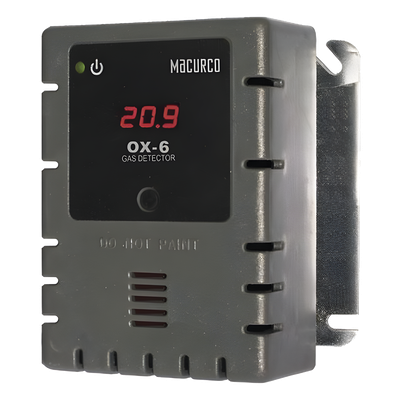 Detector y Controlador de Oxígeno / Rango 0 a 20% O2 / Salida 4-20 mA / Doble Relevador / Montaje 4 x 4 in