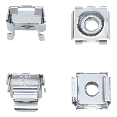 Kit de Tuercas Enjauladas / 10-32 UNC / Acero Plateado / 20 Piezas / Orificios Cuadrados 9 mm / UL 4X