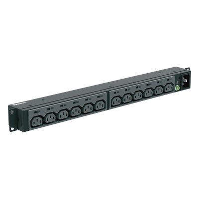 PDU Básico para Rack / 13 Contactos IEC C13 / 20 A / 220 Vca / Instalación Horizontal 1U / Cable 3 m (9.8 ft)