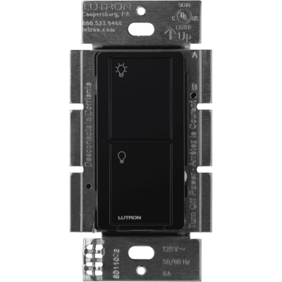 Interruptor de Pared Inalámbrico / 2 Botones On/Off / 5 A LED/CFL / 600 W Incandescente / 120/277 V / Sin Neutro / Alcance 18 m (59.1 ft) Línea Vista