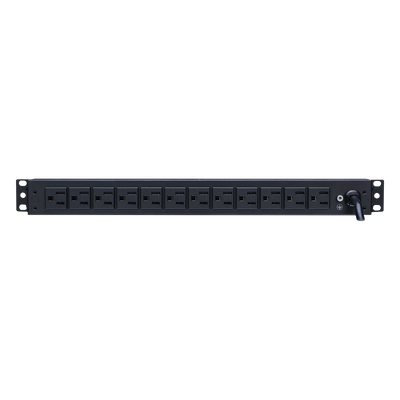 PDU Básico Rack / 12 Tomas NEMA 5-15R Traseras / 15 Amp / 120 Vca / 1UR / Cable 4.5 m (14.8 ft)
