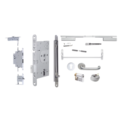 Kit de Cerradura Electrificada / Manija Activa / Barra Antipánico / 24V / Corte de Energía Seguro