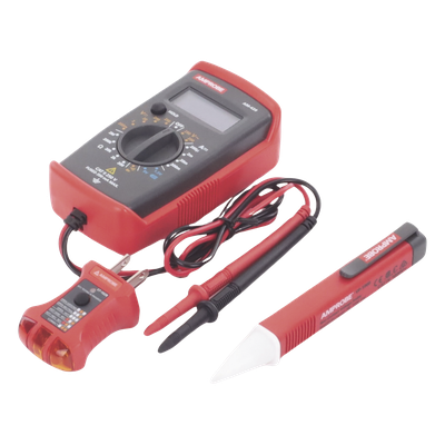 Kit de Prueba Eléctrica / Multímetro Digital / Detector de Tensión sin Contacto / Probador de Fase GFCI / 250 V AC/DC / 50 A
