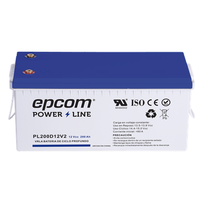 Batería de Respaldo AGM / 12 VCC / 200 Ah / Ciclo Profundo / Terminales T5 / Certificación UL