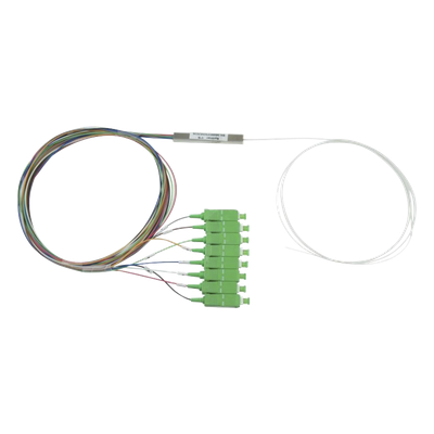 Splitter Óptico PLC / 1×8 / Conectores SC/APC / Pérdida 10.5 dB / 1260-1650 nm