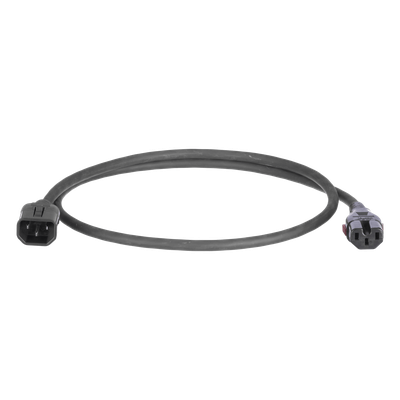 Cable de Alimentación con Bloqueo Doble / IEC C13-C14 / 17 AWG / 10A / 1.2 m (3.9 ft) / Paquete 10 Piezas