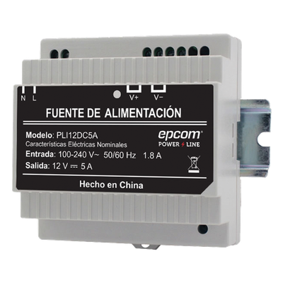 Fuente Industrial / Entrada 100-240 VCA / Salida 11.2-14.2 VCC / 5 A / Eficiencia >83% / -20°C a 45°C / 97x87x54.5 mm