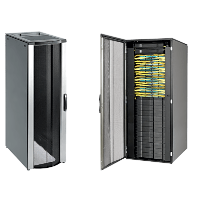 Gabinete Rack / 42 UR / 2000 x 800 x 1100 mm (78.7 x 31.5 x 43.3 ft) / Capacidad 1134 kg (2500 lb) / NEMA 12 / Con Organizadores de Cables