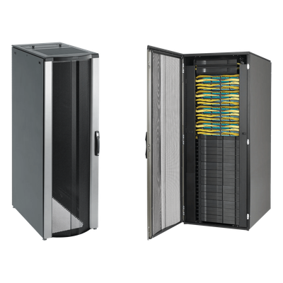 Gabinete Rack / 42 UR / 2000x800x1200 mm / 2500 lb / Acero / Puertas Perforadas / Gestión de Cables