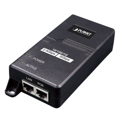 Inyector PoE / 802.3af/at / 30 W / Puertos 10/100/1000Mbps/2.5G/5G / Alcance 100 m (328 ft)