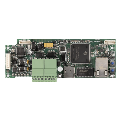 Módulo de Comunicaciones Seriales y TCP-IP / 2x RS232 + 2x RS485 + Ethernet LAN / 6 Protocolos Simultáneos / ONVIF / BACnet / Email y Web