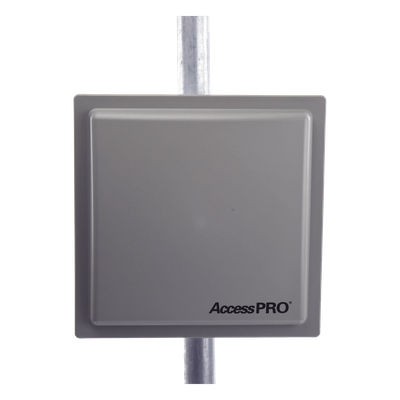 Lector RFID UHF / Alcance Ajustable 3 – 12 m (9.8 – 39.4 ft) / Frecuencia 902-928 MHz FHSS / Antena Integrada 12 dBi / Salida Wiegand 26 Bits / TCP-IP / Control de Acceso Vehicular
