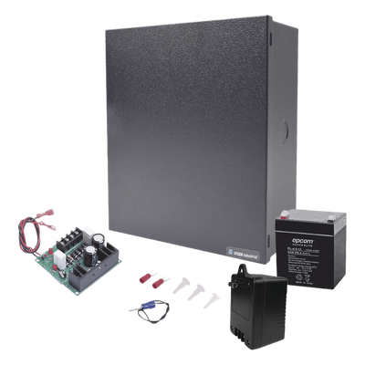 Fuente de Poder para Control de Acceso / 12 Vcc / 1A / Supresión de Voltaje 110-130 Vca / Batería de Respaldo 4 Ah / Uso en Interiores