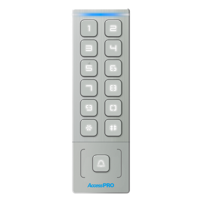 Teclado Autónomo de Acceso / 1000 Tarjetas y PIN / IP65 / Lector EM 3 cm (1.18 in) / Salida Wiegand 26/34 / -40°C a 65°C