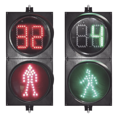 Semáforo Peatonal / Cuenta Regresiva / Diámetro 20 cm / LED Alta Potencia / 110V CA / IP Exterior / -40 °C a +80 °C