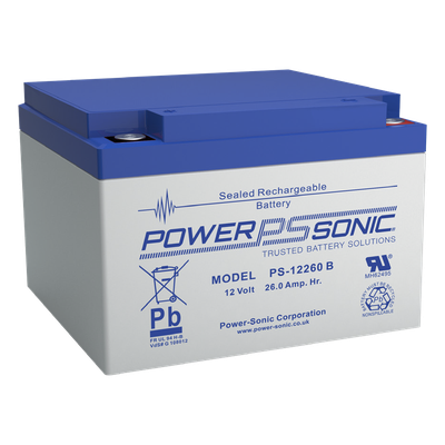 Batería de Respaldo AGM/VRLA / 12V / 26 Ah / Terminales M5 / Vida Útil 5 Años / Caja ABS Ignífuga UL94:V0
