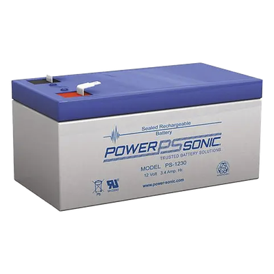 Batería de Respaldo AGM/VRLA / 12V / 3.4 Ah @20hr / 5 Años Vida Útil / Terminales F1 / Caja ABS Resistente