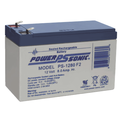 Batería de Respaldo AGM/VRLA / 12V / 8Ah / Terminales F2 / 5 Años Vida Útil / UL Certificada