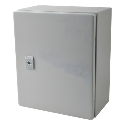 Gabinete de Acero IP66 / IK10 / 250 x 300 x 150 mm / Carga 30 kg / Placa Montaje 200 x 265 mm / Cerradura con Llave