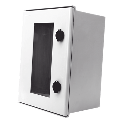 Gabinete de Poliéster IP65 / Puerta Transparente / 300 x 400 x 200 mm / Placa Trasera Incluida / Carga Máxima 30 kg