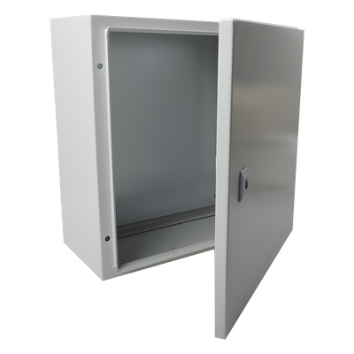 Gabinete de Acero IP66 / 400x400x200 mm / IK10 / Placa Trasera Galvanizada / Cierre con Llave / 15.7×15.7×7.9 in