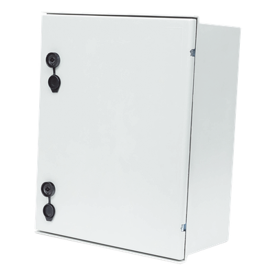 Gabinete de Poliéster IP65 / 400 x 500 x 200 mm / Carga 30 kg / Placa Trasera Incluida / Cerradura con Llave