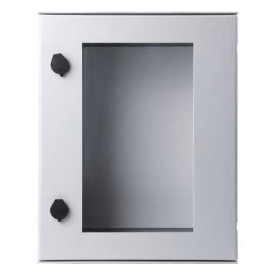Gabinete de Poliéster IP65 / Puerta Transparente / 400 x 500 x 200 mm / Carga 30 kg / Placa Trasera Incluida / Uso en Intemperie