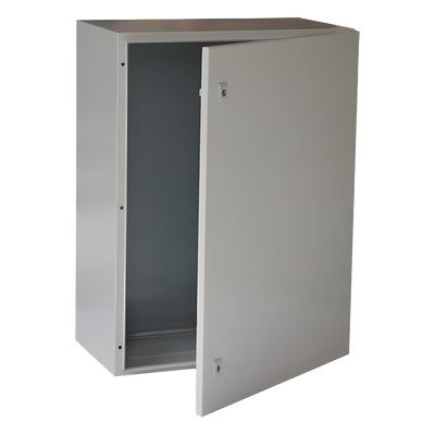 Gabinete de Acero IP66 / 400 x 600 x 250 mm / IK10 / Placa Trasera Metálica 2 mm / Cerradura con Llave / Tapa Inferior Atornillable