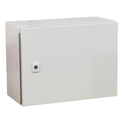 Gabinete de Acero IP66 / IK10 / 500 x 300 x 300 mm / Carga 45 kg / Placa Trasera Metálica / Cerradura con Llave