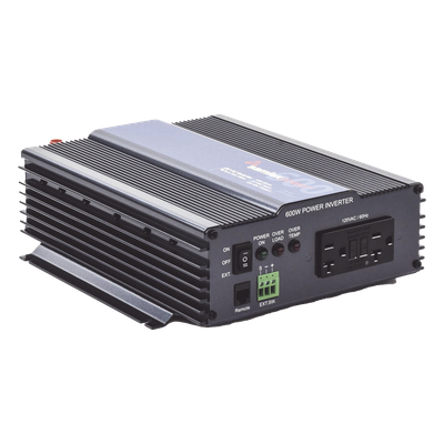 Inversor de Onda Pura / 600W / Entrada 24 Vcc / Salida 120 Vca / 2 Canales NEMA 5-20R GFCI / 10.83 x 9.37 x 3.23 pulgadas