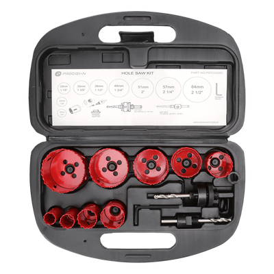 Juego de Brocas Sierra / 9 Piezas / 3/4″ a 2-1/2″ / Bi-Metal HSS / Profundidad 40 mm / Estuche PVC