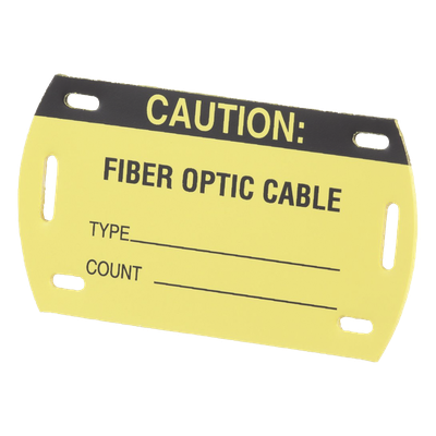 Kit de Etiquetas Autolaminadas para Fibra Óptica / 90.42 x 52.32 mm / 3.56 x 2.06 pulg / Negro con Amarillo / Interior/Exterior / -45°C a 93°C