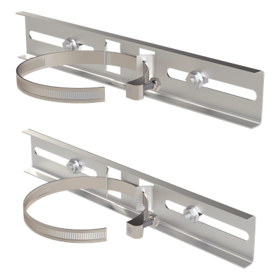 Montaje de Poste / Metal Galvanizado / Gabinetes hasta 30 cm / Diámetro 4′ a 5′ / 300×44 mm / 2 Rieles
