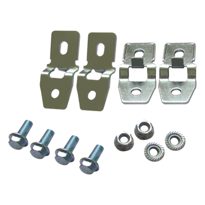 Pestañas Metálicas de Fijación / Chapa de Acero y Zinc 4 mm / Paquete de 4 Piezas / Montaje en Pared / Incluye Tornillos y Tuercas para Gabinete