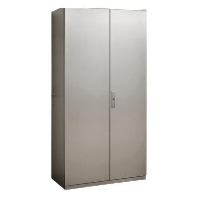 Gabinete de Acero Inoxidable / IP55 / IK10 / 1000 x 2200 x 400 mm (39.4 x 86.6 x 15.7 in) / Capacidad 110 kg / Platina Galvanizada