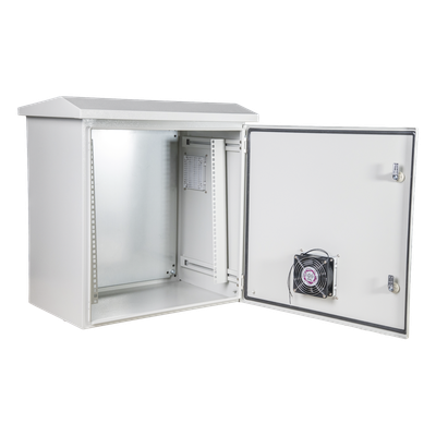 Gabinete Rack 19″ / 11U / IP55 / IK10 / Acero Ventilado / Exterior 593 x 609 x 399 mm / Ventilador 110 VCA