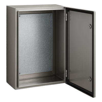 Gabinete de Acero Inoxidable / IP66 / 600x800x300 mm / 23.6×31.5×11.8 in / Carga 50 kg / Placa Galvanizada