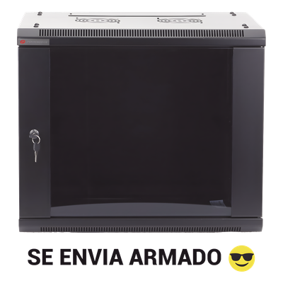 Gabinete de Pared / 6UR / 19in / 450mm Profundidad / 60kg Carga / Acero Negro