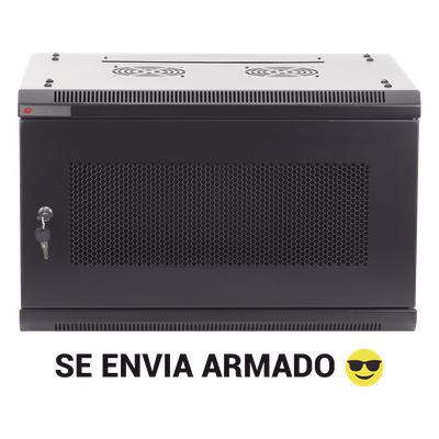 Gabinete de Pared / 9UR / 19in / Cristal Templado / 450mm Profundidad / 60kg Carga / 1.65 x 1.97 x 1.48 pies