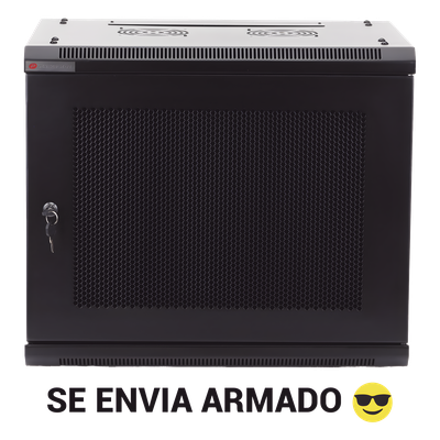 Gabinete de Pared 19in / 9UR / 450mm (17.7in) Profundidad / Puerta Perforada / 60kg Carga