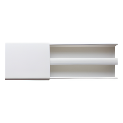 Canaleta de PVC / Dos Vías / 48 x 16 mm / Tramo 2.5 m (8.2 ft) / Auto-extinguible / Resistente UV