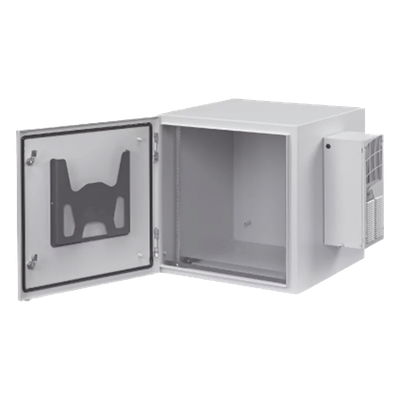 Gabinete Industrial de Pared / 12 UR / Acero Calibre 14 / NEMA 4/12 / IP66 / Aire Acondicionado 800 BTU / Puerta Sólida / 24 x 24 x 24 pulgadas