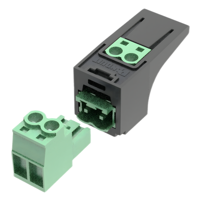 Conector Eléctrico Mini-Com / Compatible 26-12 AWG / Cable FMPS / Diseño Compacto / Color Verde