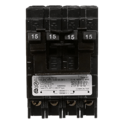 Interruptor Automático TRIPLEX / 2 Polos Simples + 1 Polo Doble / 15-40 A / 120/240 VCA / 10 kA / Enchufable